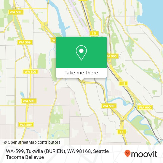 Mapa de WA-599, Tukwila (BURIEN), WA 98168