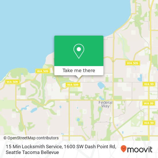 Mapa de 15 Min Locksmith Service, 1600 SW Dash Point Rd