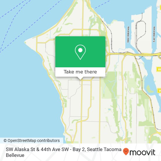 SW Alaska St & 44th Ave SW - Bay 2 map