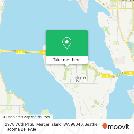 Mapa de 2978 76th Pl SE, Mercer Island, WA 98040