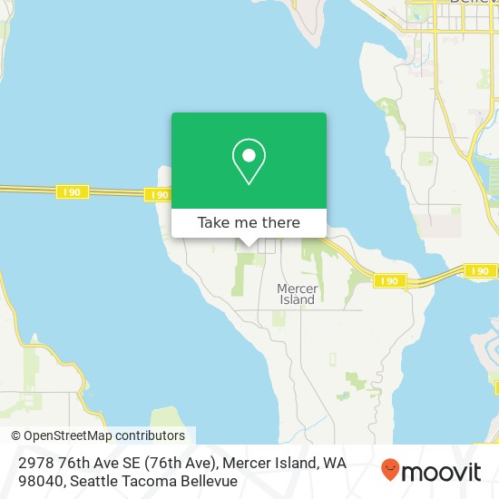 Mapa de 2978 76th Ave SE (76th Ave), Mercer Island, WA 98040