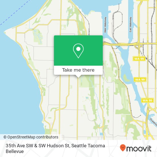 35th Ave SW & SW Hudson St map