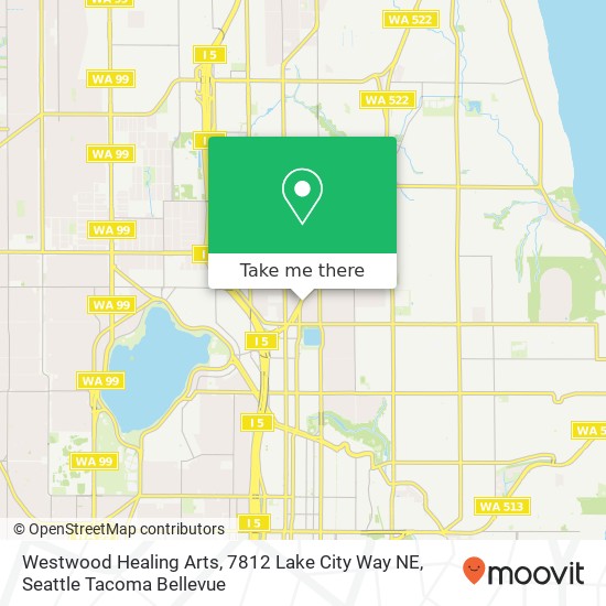 Mapa de Westwood Healing Arts, 7812 Lake City Way NE