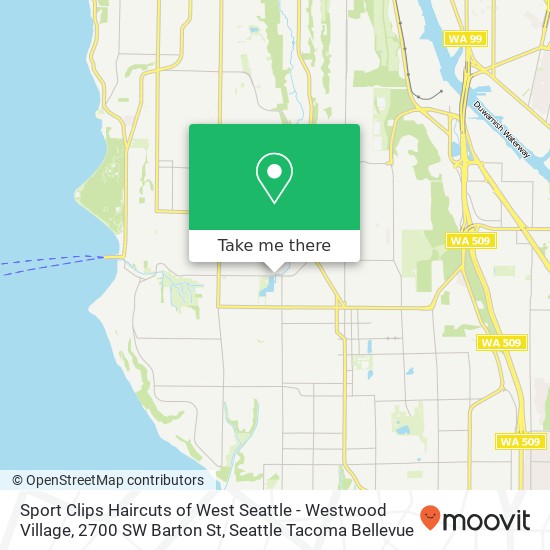 Mapa de Sport Clips Haircuts of West Seattle - Westwood Village, 2700 SW Barton St