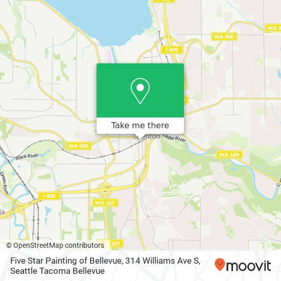 Mapa de Five Star Painting of Bellevue, 314 Williams Ave S