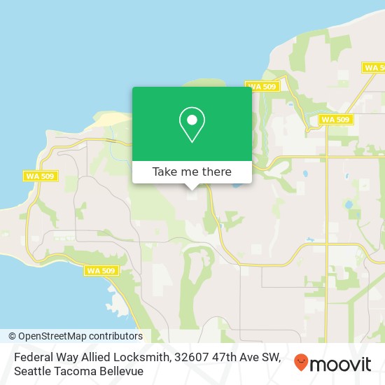 Mapa de Federal Way Allied Locksmith, 32607 47th Ave SW