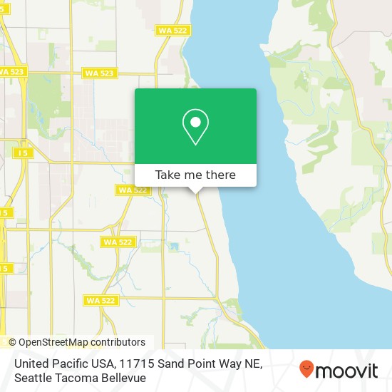 Mapa de United Pacific USA, 11715 Sand Point Way NE