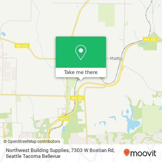 Mapa de Northwest Building Supplies, 7303 W Bostian Rd