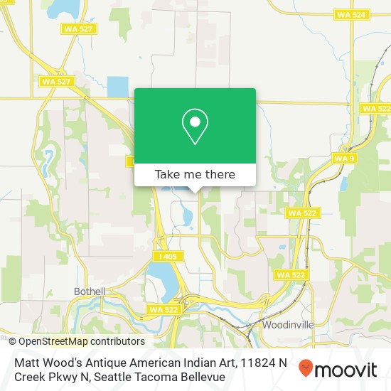 Mapa de Matt Wood's Antique American Indian Art, 11824 N Creek Pkwy N