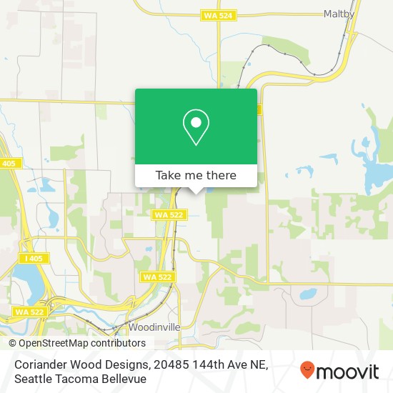 Mapa de Coriander Wood Designs, 20485 144th Ave NE