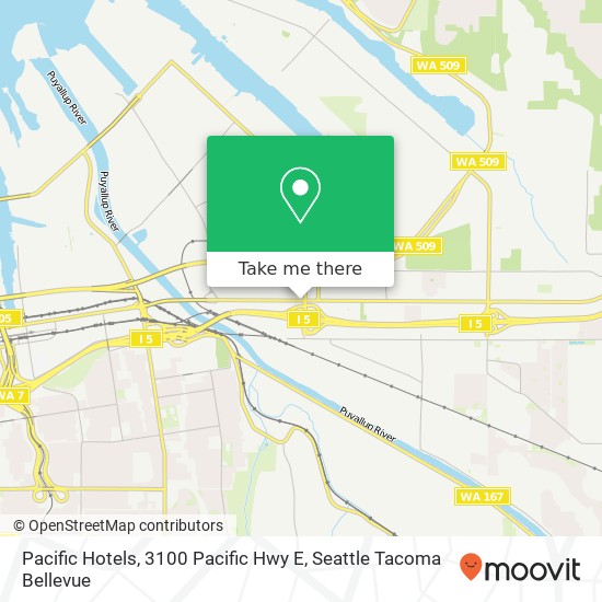 Mapa de Pacific Hotels, 3100 Pacific Hwy E