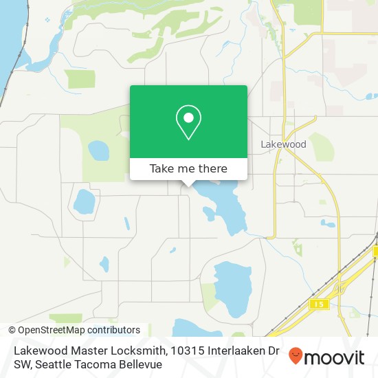 Mapa de Lakewood Master Locksmith, 10315 Interlaaken Dr SW