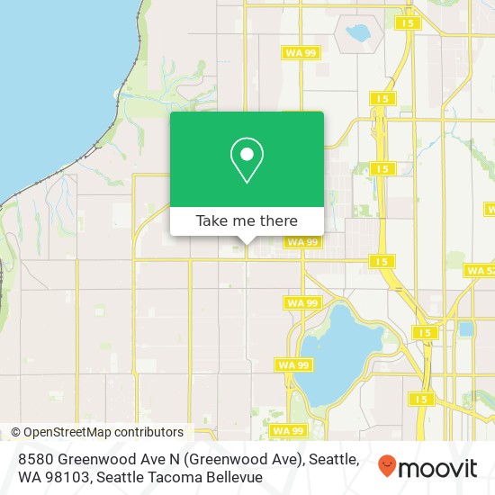 Mapa de 8580 Greenwood Ave N (Greenwood Ave), Seattle, WA 98103