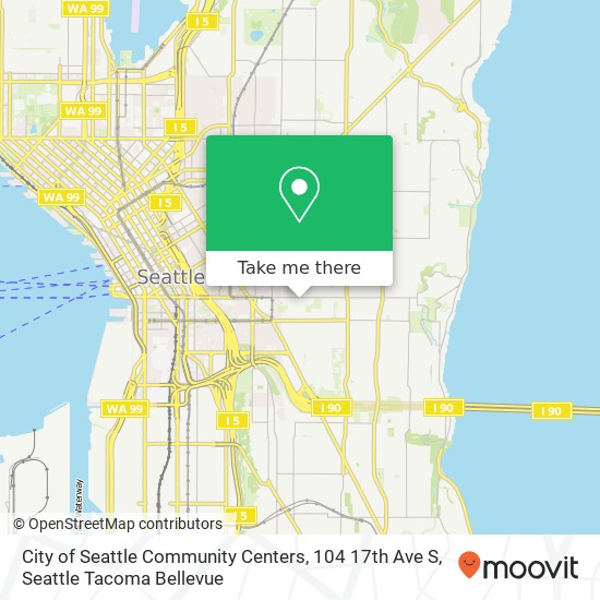 Mapa de City of Seattle Community Centers, 104 17th Ave S