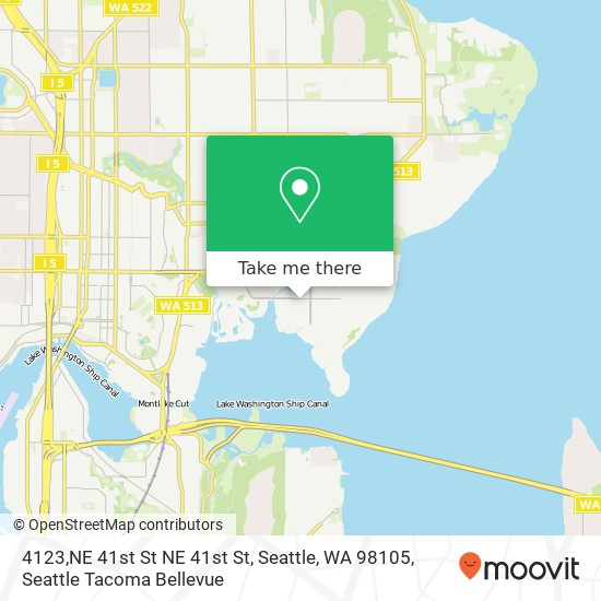 Mapa de 4123,NE 41st St NE 41st St, Seattle, WA 98105