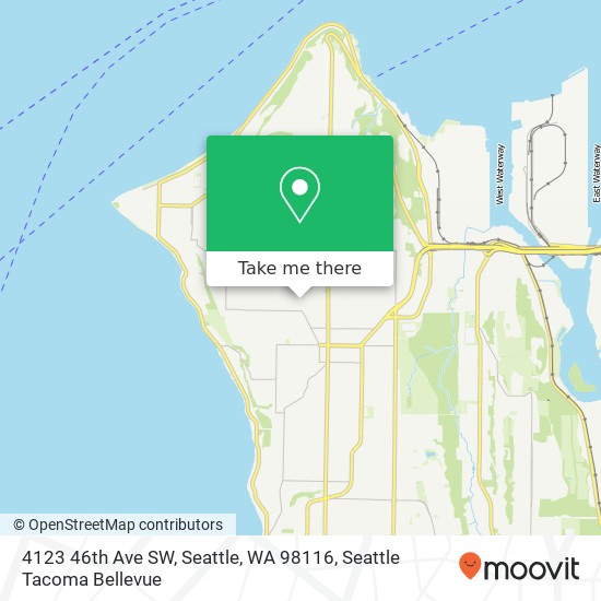 Mapa de 4123 46th Ave SW, Seattle, WA 98116