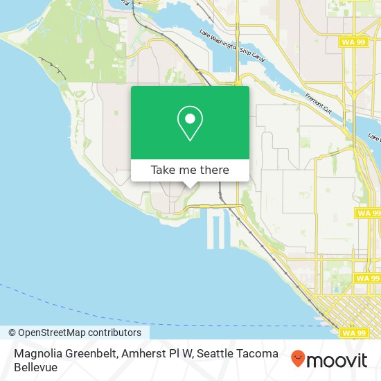 Mapa de Magnolia Greenbelt, Amherst Pl W
