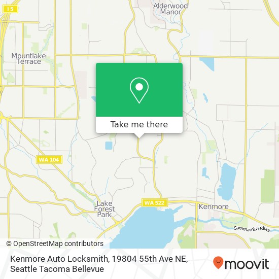 Kenmore Auto Locksmith, 19804 55th Ave NE map