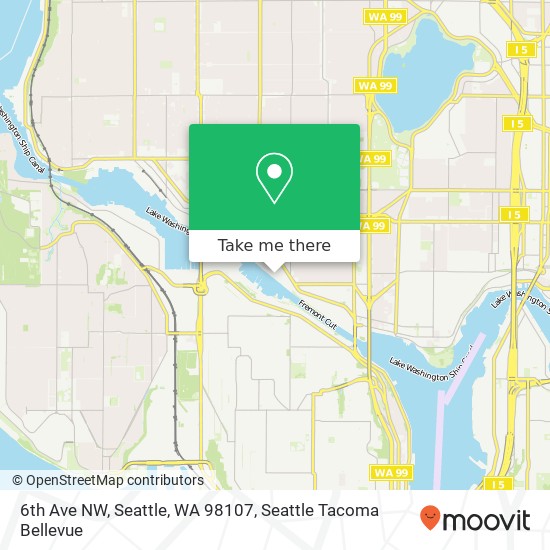 Mapa de 6th Ave NW, Seattle, WA 98107
