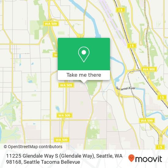 Mapa de 11225 Glendale Way S (Glendale Way), Seattle, WA 98168