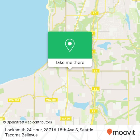 Mapa de Locksmith 24 Hour, 28716 18th Ave S