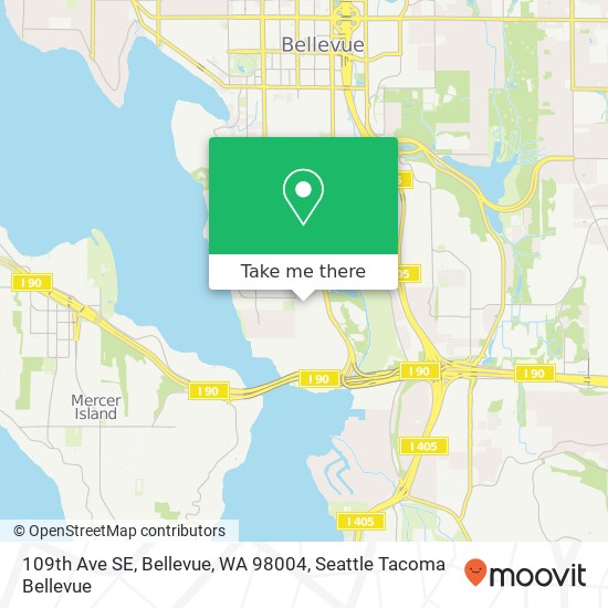 Mapa de 109th Ave SE, Bellevue, WA 98004