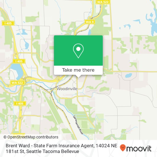 Mapa de Brent Ward - State Farm Insurance Agent, 14024 NE 181st St