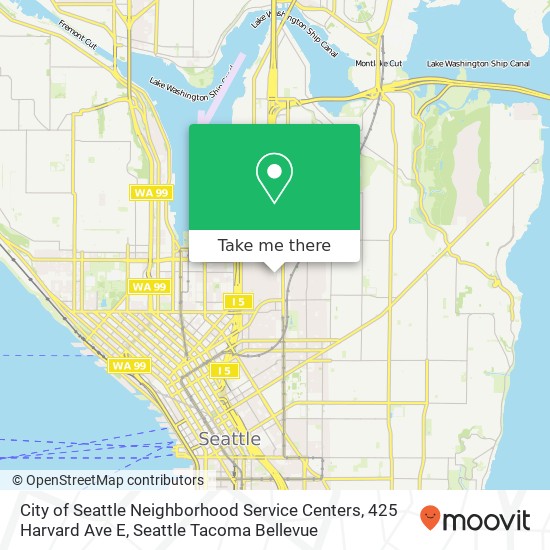 City of Seattle Neighborhood Service Centers, 425 Harvard Ave E map