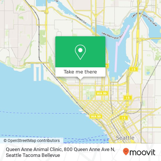 Mapa de Queen Anne Animal Clinic, 800 Queen Anne Ave N