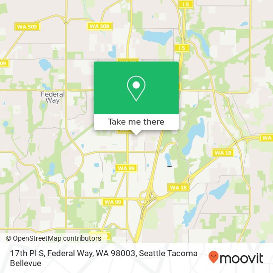 Mapa de 17th Pl S, Federal Way, WA 98003