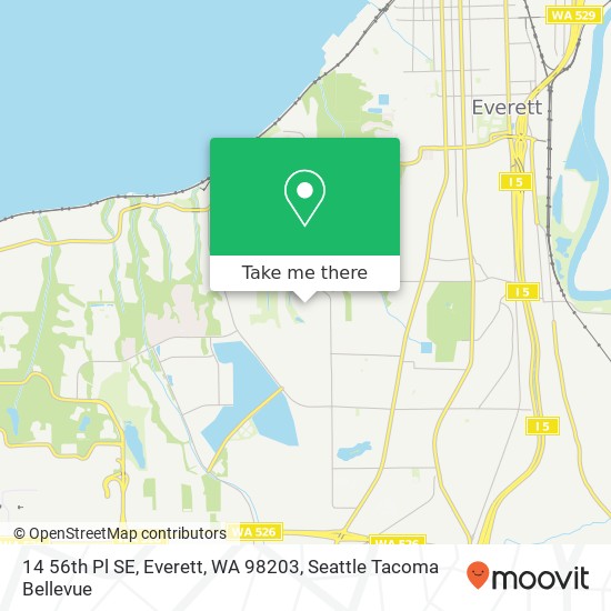Mapa de 14 56th Pl SE, Everett, WA 98203