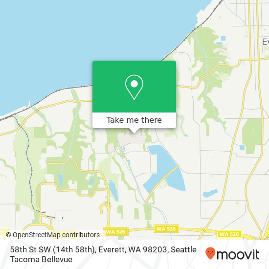 Mapa de 58th St SW (14th 58th), Everett, WA 98203