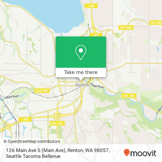 Mapa de 126 Main Ave S (Main Ave), Renton, WA 98057