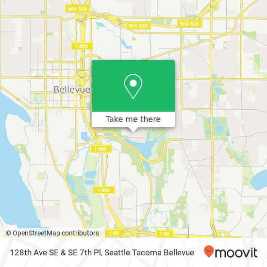 128th Ave SE & SE 7th Pl map