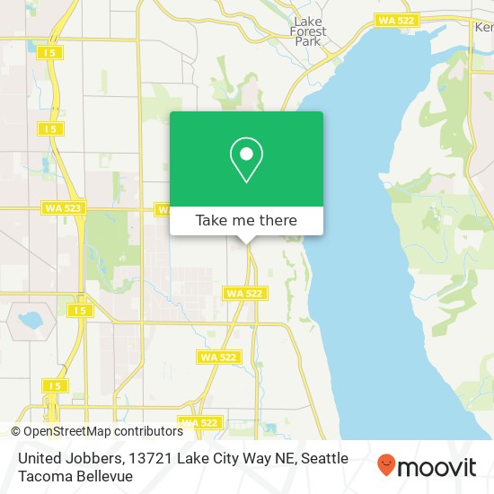 Mapa de United Jobbers, 13721 Lake City Way NE