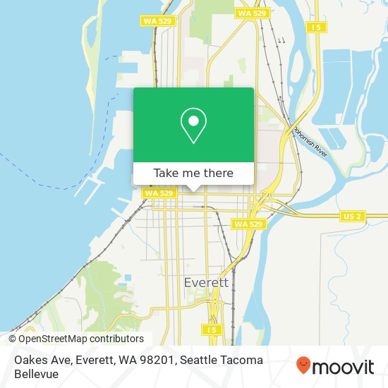 Mapa de Oakes Ave, Everett, WA 98201