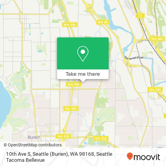 Mapa de 10th Ave S, Seattle (Burien), WA 98168