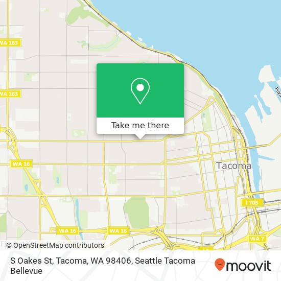 Mapa de S Oakes St, Tacoma, WA 98406