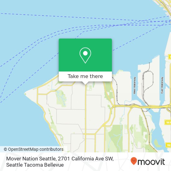 Mapa de Mover Nation Seattle, 2701 California Ave SW