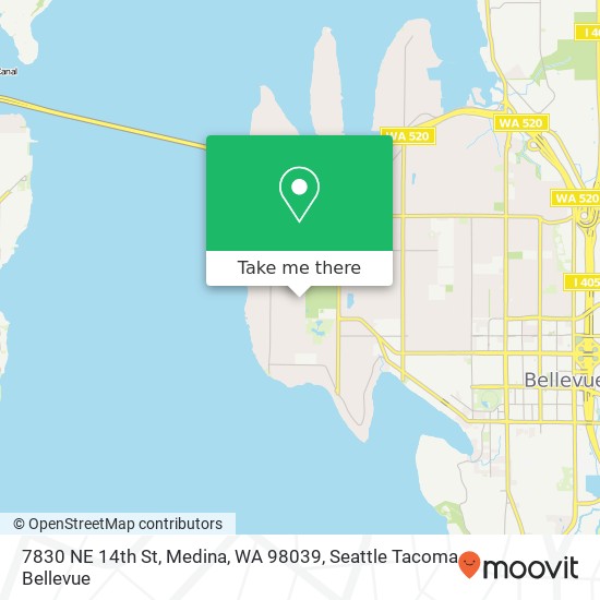 Mapa de 7830 NE 14th St, Medina, WA 98039