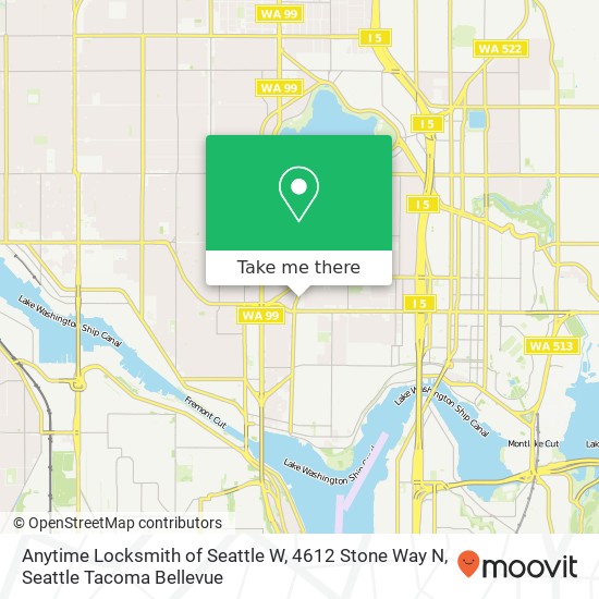 Mapa de Anytime Locksmith of Seattle W, 4612 Stone Way N