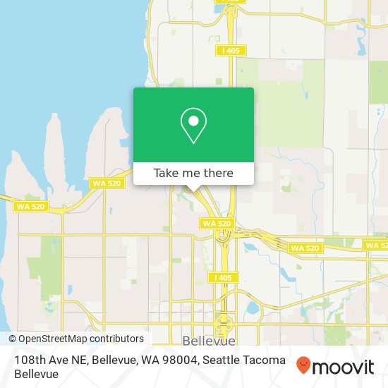 Mapa de 108th Ave NE, Bellevue, WA 98004