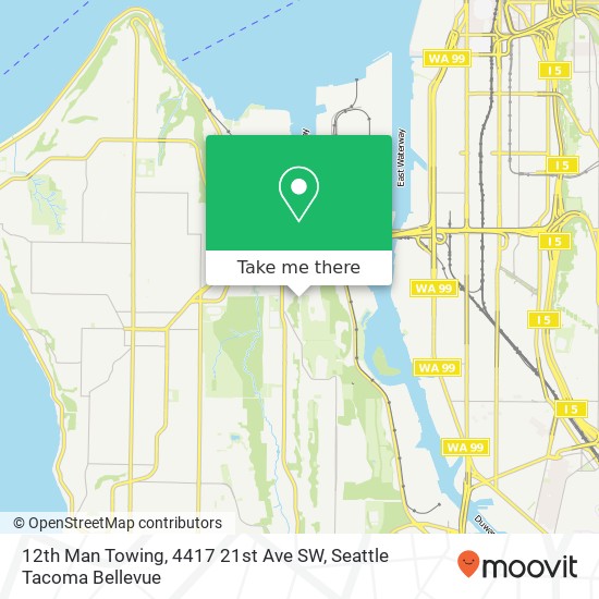 Mapa de 12th Man Towing, 4417 21st Ave SW