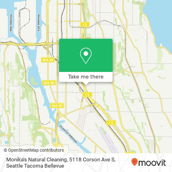 Mapa de Monika's Natural Cleaning, 5118 Corson Ave S