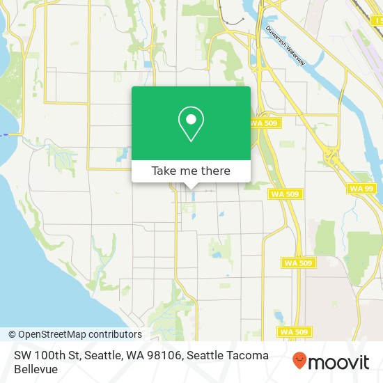 Mapa de SW 100th St, Seattle, WA 98106