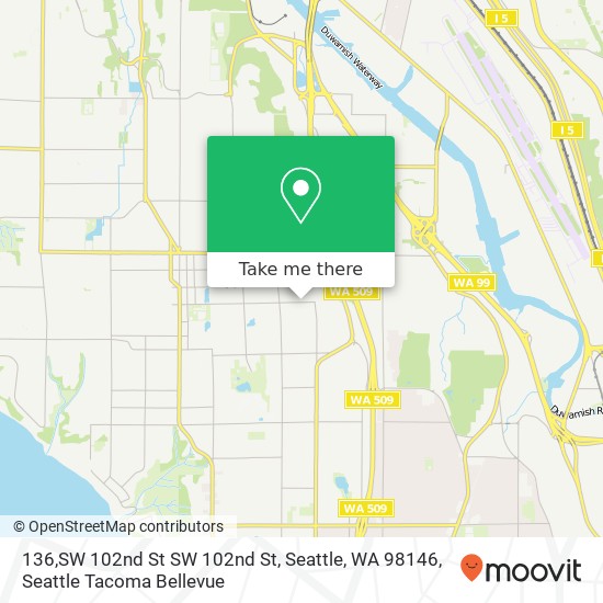 Mapa de 136,SW 102nd St SW 102nd St, Seattle, WA 98146