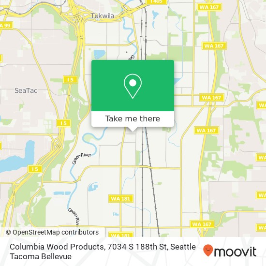 Mapa de Columbia Wood Products, 7034 S 188th St