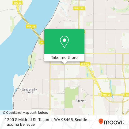 Mapa de 1200 S Mildred St, Tacoma, WA 98465