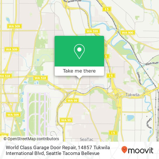 World Class Garage Door Repair, 14857 Tukwila International Blvd map