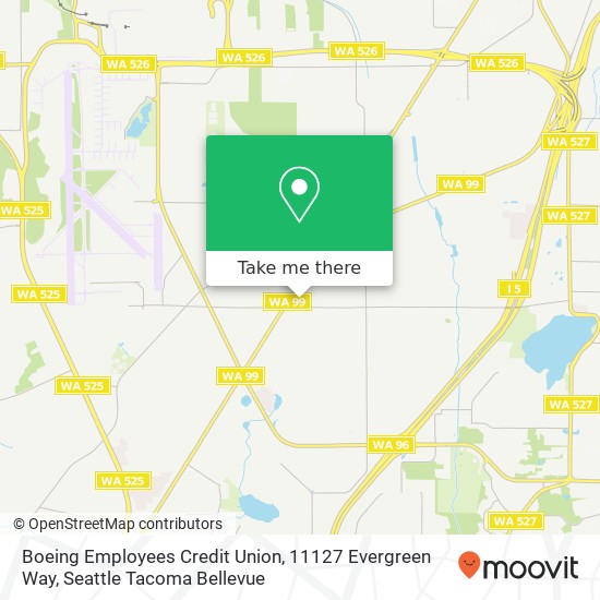 Boeing Employees Credit Union, 11127 Evergreen Way map